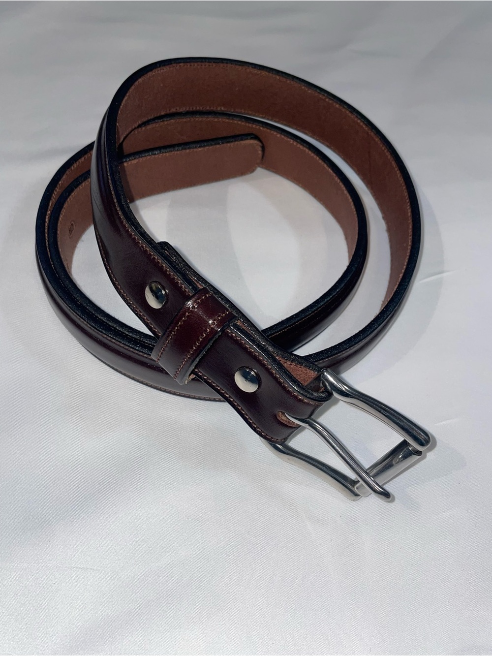 Hanks Belts Esquire Raised Leather Belt 2425 Made in USA Steel Buckle Size 46